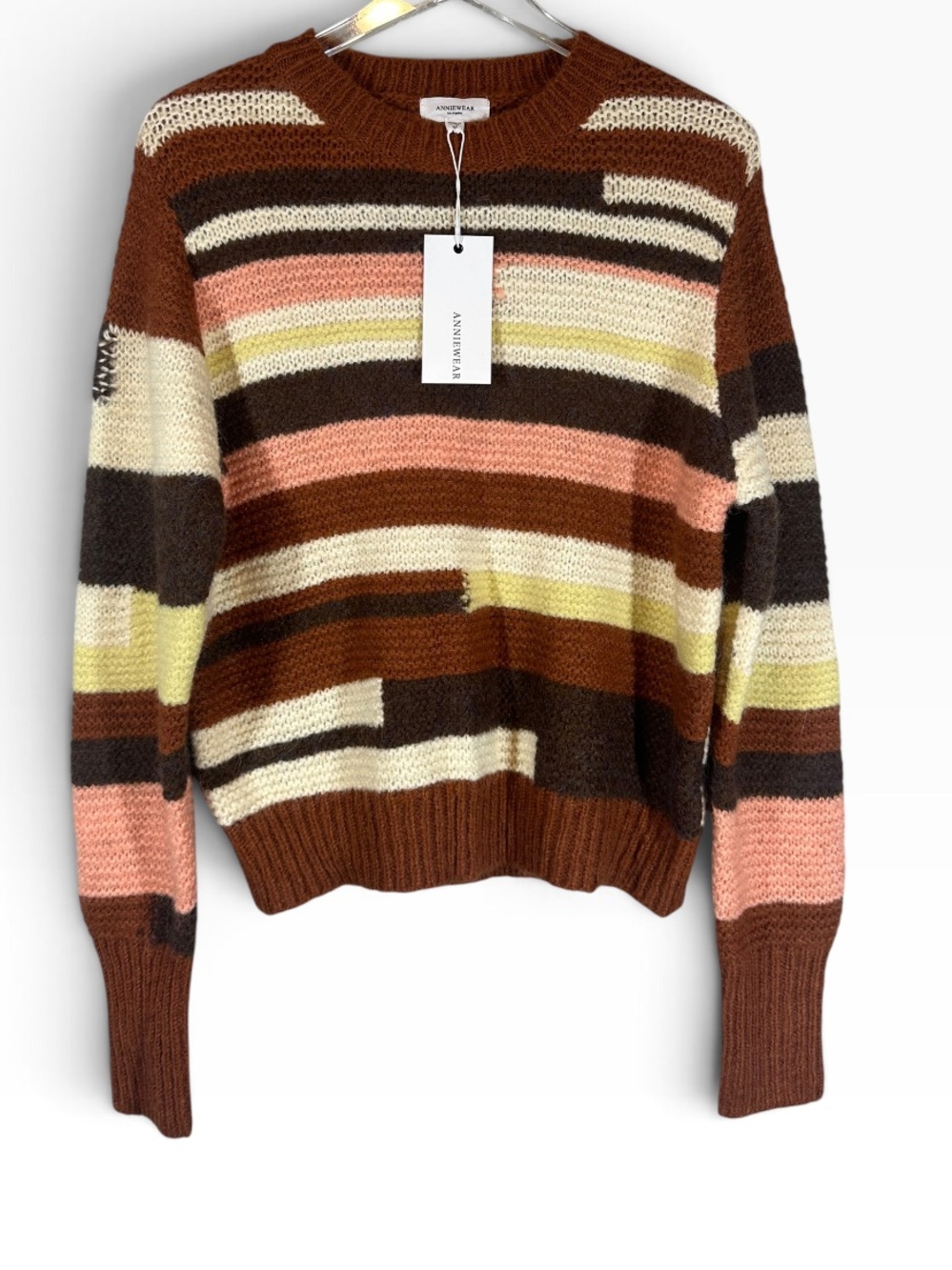 ANNIEWEAR  Women's Medium Crewneck Colorblock Sweater